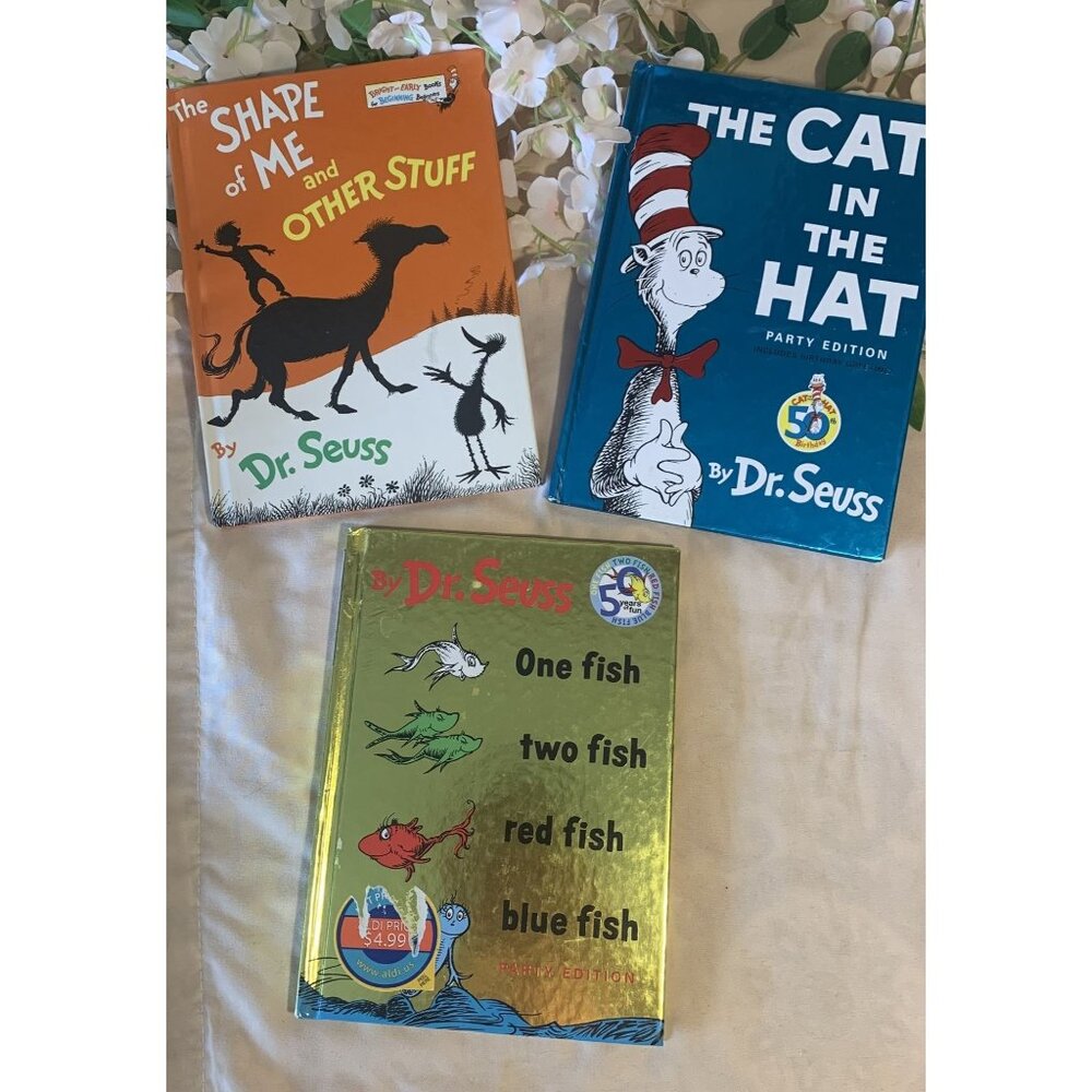 Dr. Seuss Classic Childrens Book Set The Cat One Fish Share Me